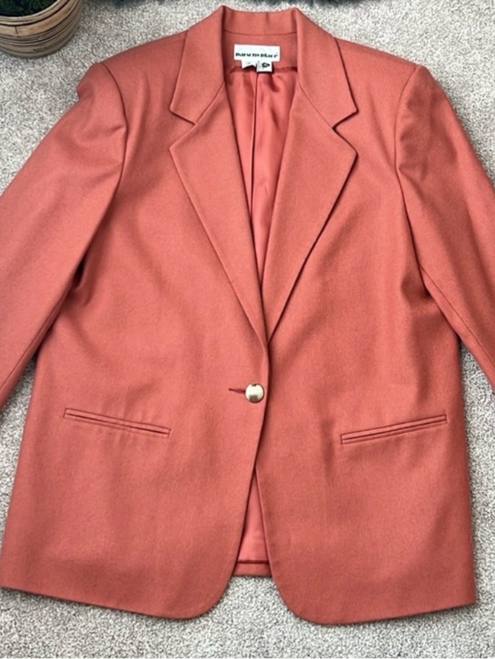 Parson’s Place Wool Coral Single-Button Blazer Sz 16